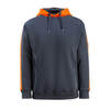 Kapuzensweatshirt Motril Schwarzblau/Hi-vis orange, Größe L